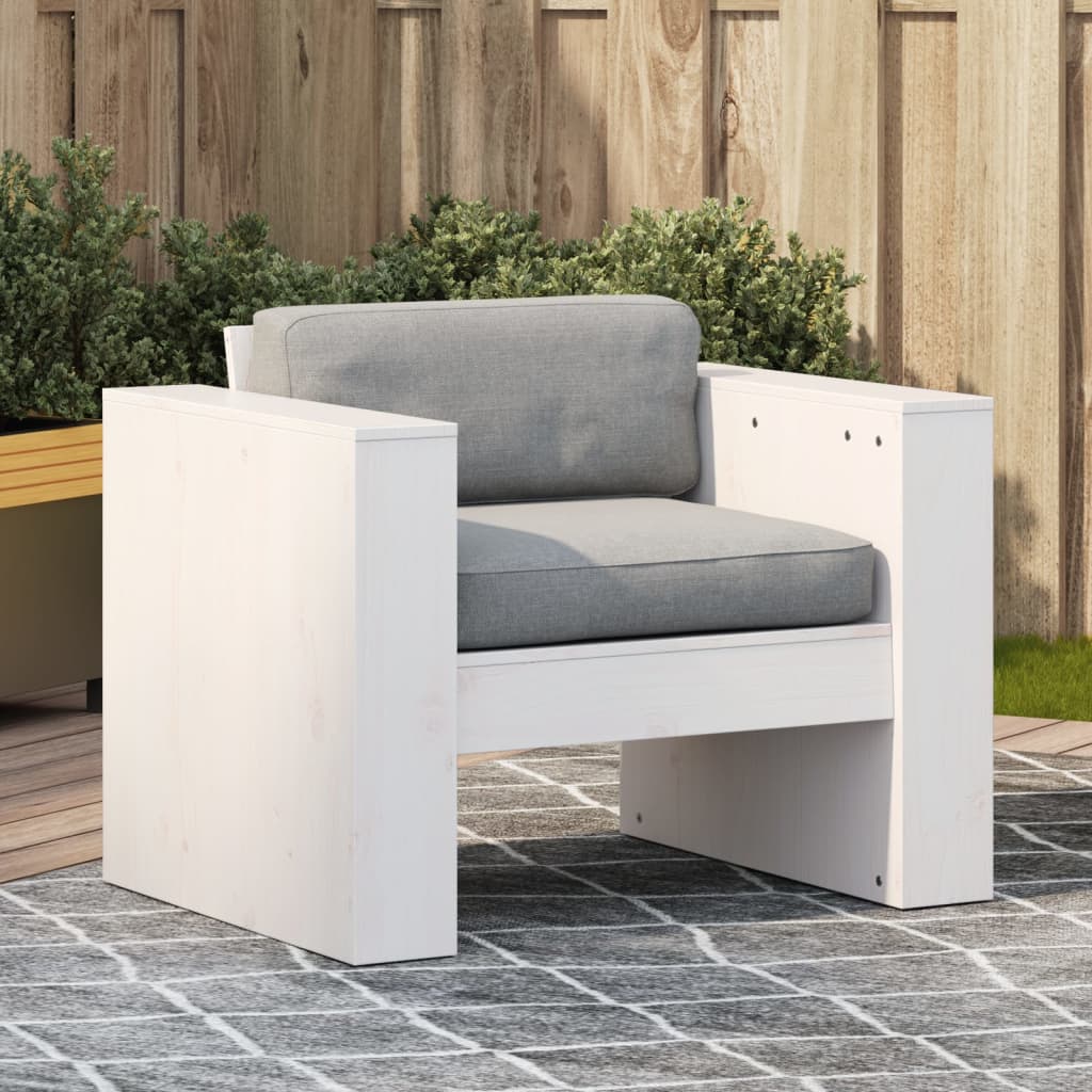 Maison Exclusive Divano da Giardino Bianco 79x60x62 cm in Legno