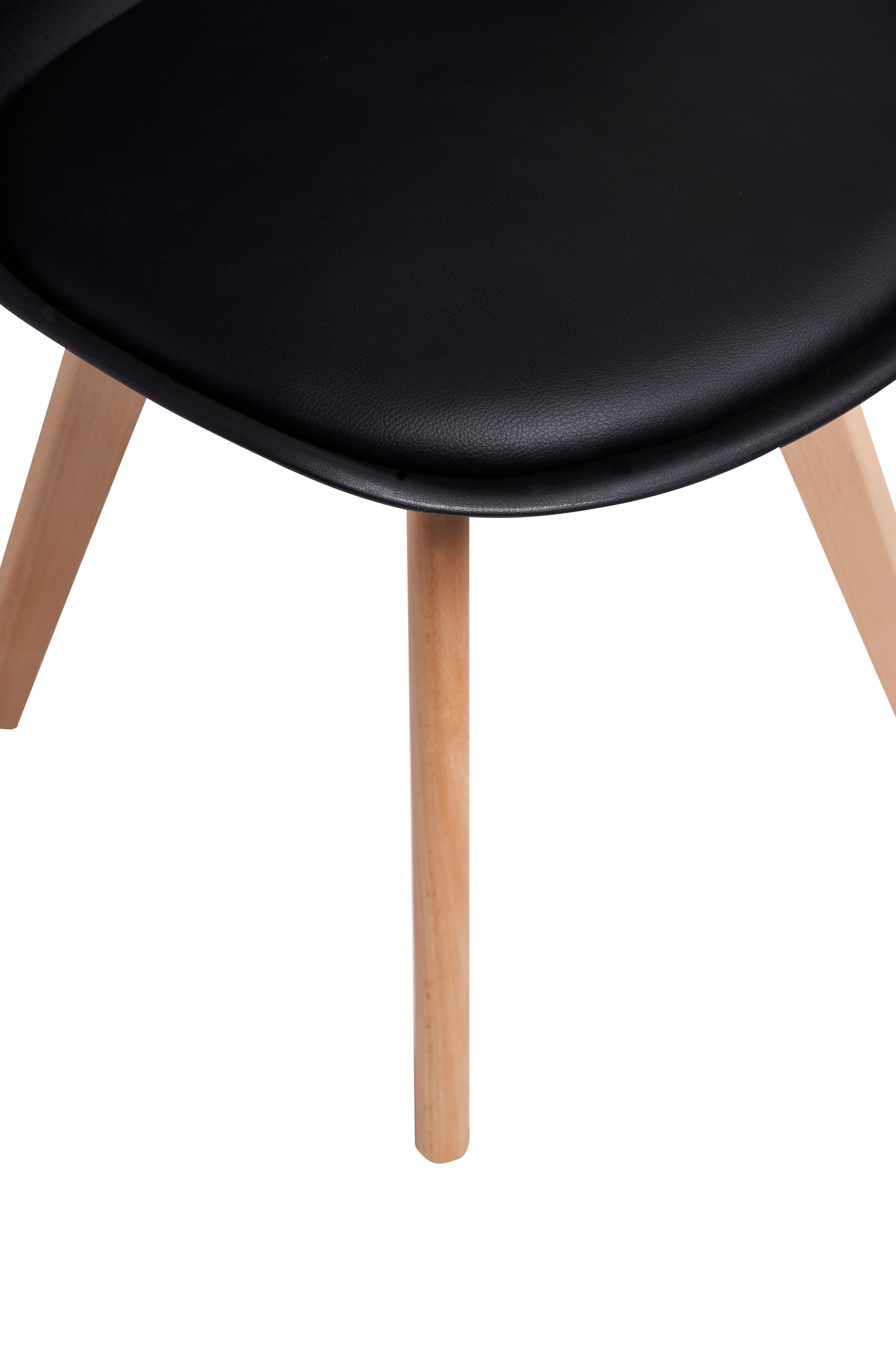 TEENO Chaises de Salle à Manger scandinave, Chaise de Bureau rétro, Noir, Lot de 4 - 4