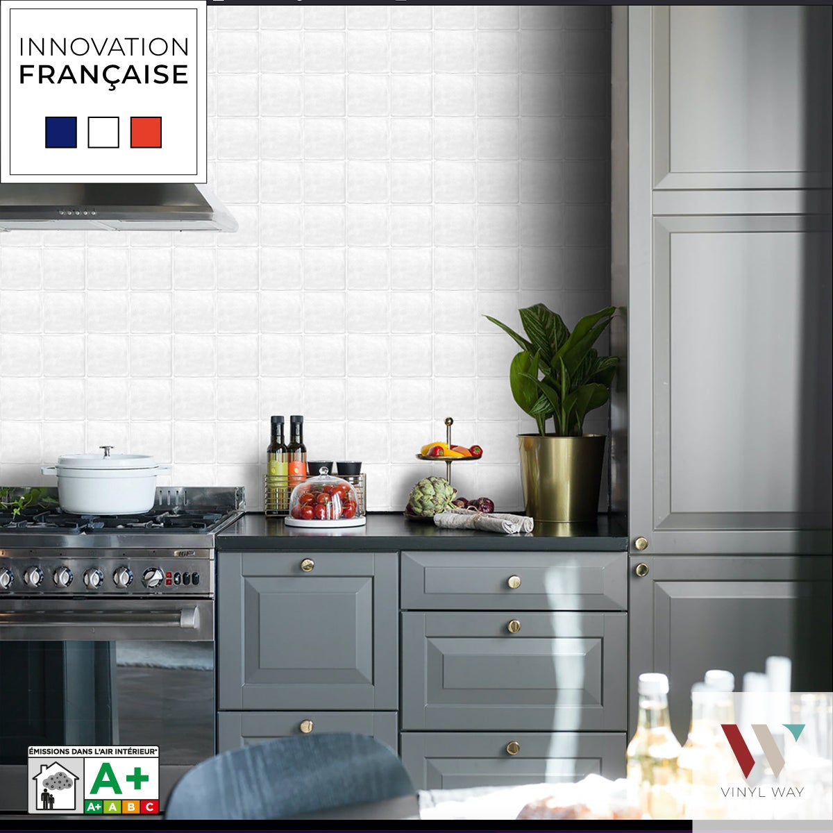 IleSun Lot De 10 Feuilles De Carreaux Adhésifs En PVC Pour Dosseret De