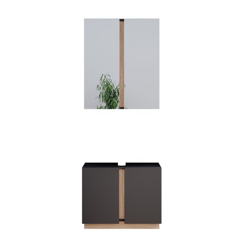 Vicco Zestaw mebli łazienkowych Gloria, Antracyt, 2 części
