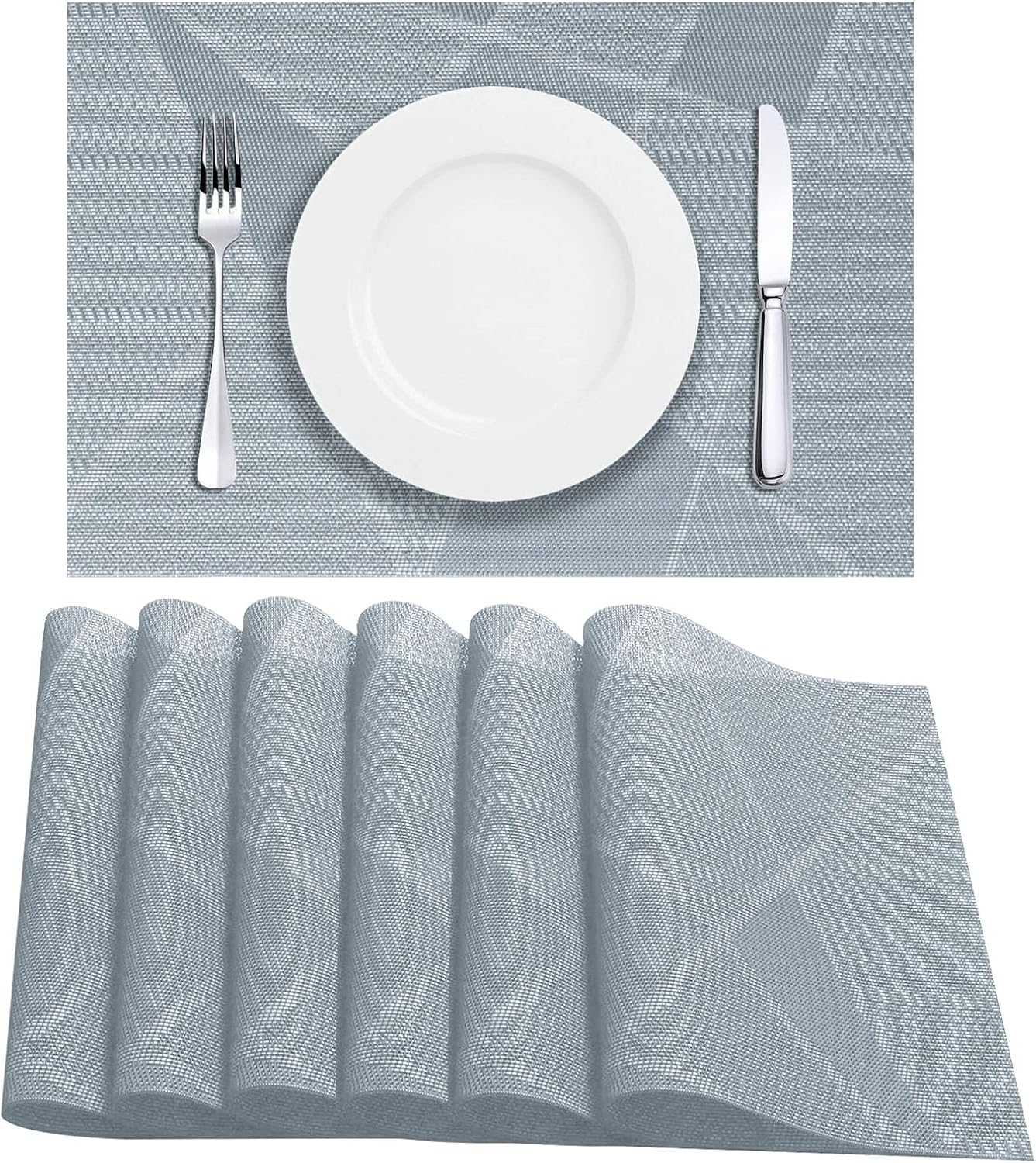 Zestaw 6 zmywalnych niebieskich pokrowców na biurko z tworzywa PVC, antypoślizgowych i odpornych na zużycie, łatwych do czyszczenia i przechowywania,