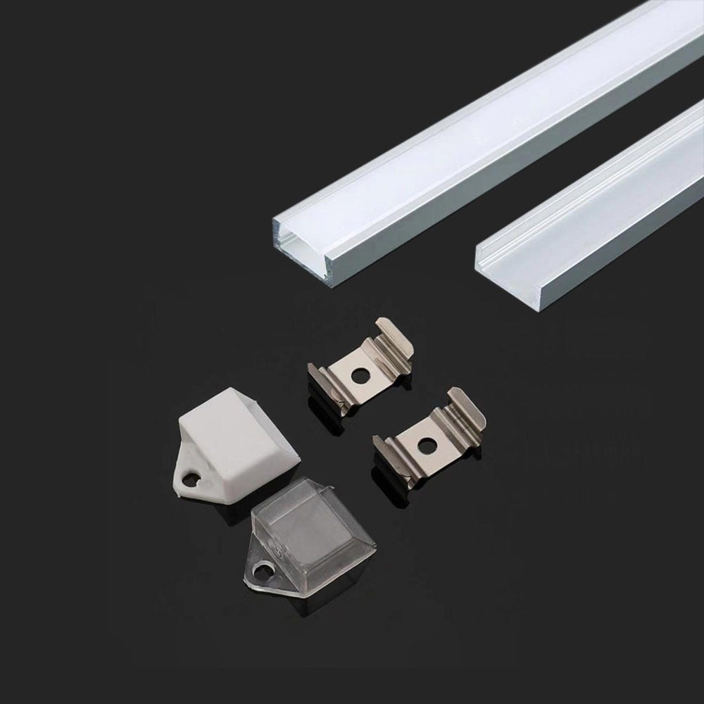 Profilo in Alluminio Colore Silver per Strip LED (Max l: 12,5mm) Copertura Satinata 2000 x 15,55 x 5,9mm | Leroy Merlin