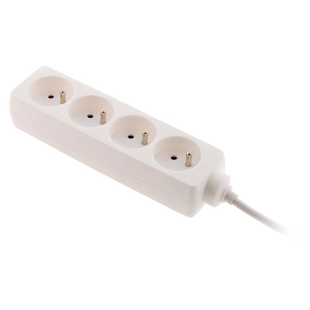 Bloc multiprise 4 prises 2P+T 16A blanc - Zenitech - 4