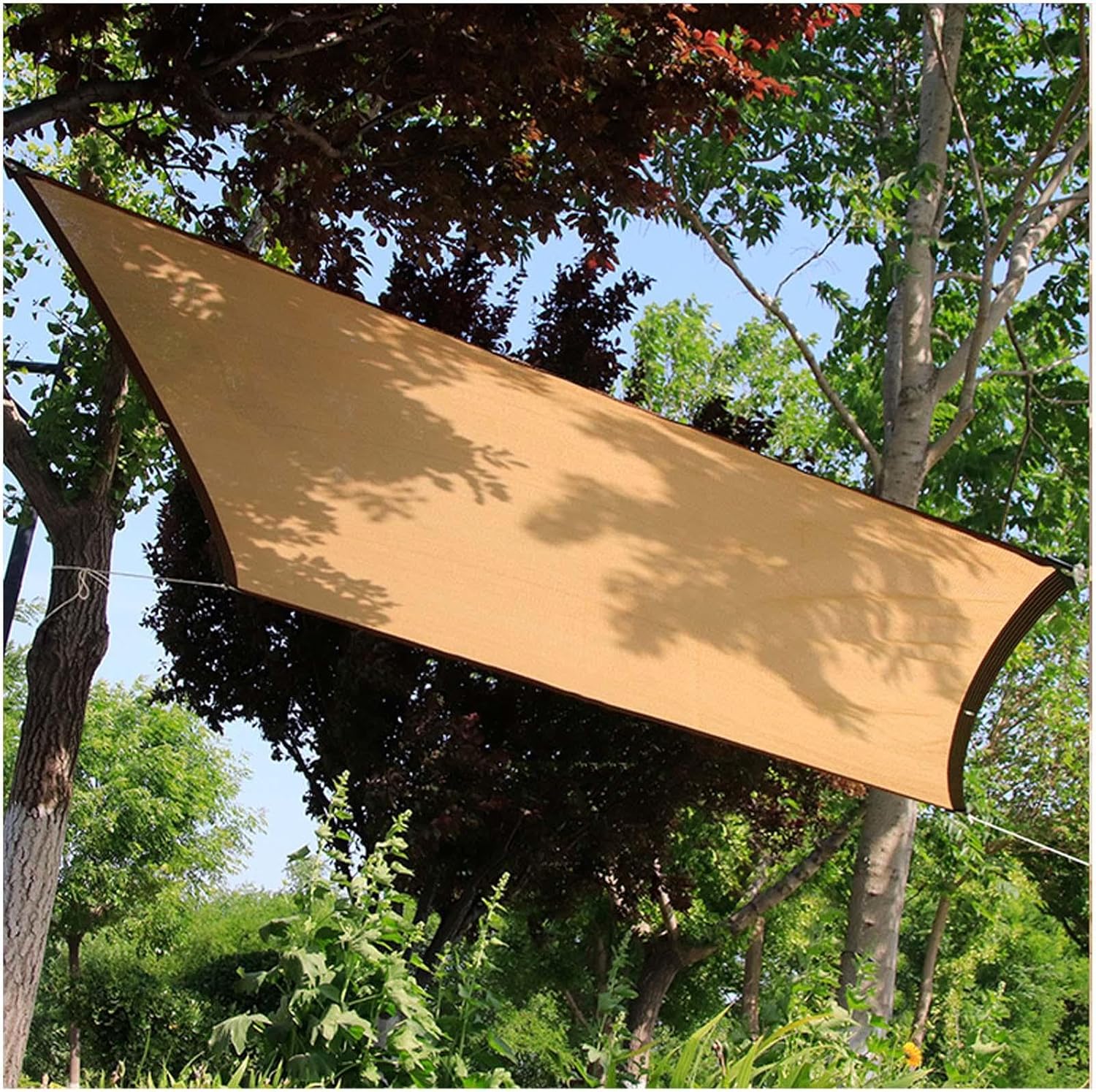 Voile d'ombrage 4 m x 5 m – Confortable pour les yeux et facile à installer – Résistante au vent et aux déchirures – - 8