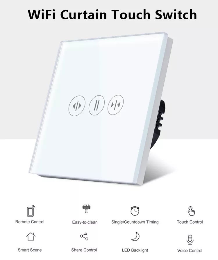 Interrupteur pour Volets Roulants Connecté Façade tactile en Verre ...