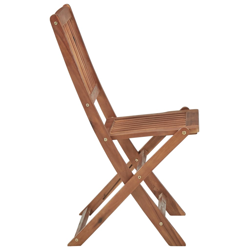 Lot de 2 Chaise de jardin pliable avec coussin en Bois Marron - 5