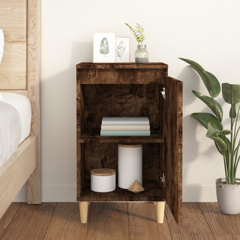 vidaXL Table de chevet chêne fumé 40x35x70 cm bois d'ingénierie - 3