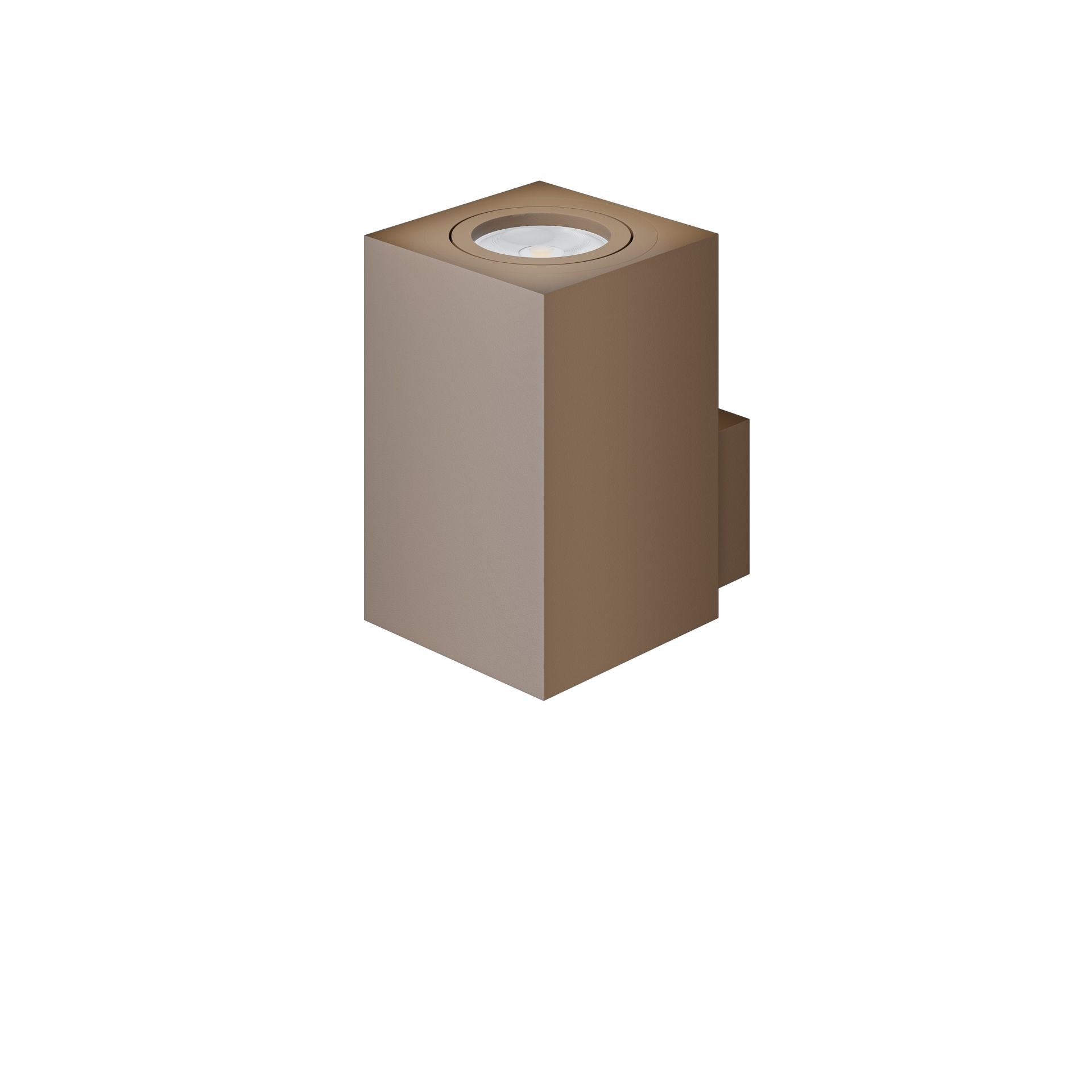 Aplic LED Zio, oțel Corten, unghi 38°, pentru becuri GU10 de 50 mm, design pătrat modern pentru iluminat interior - Beneito & Faure