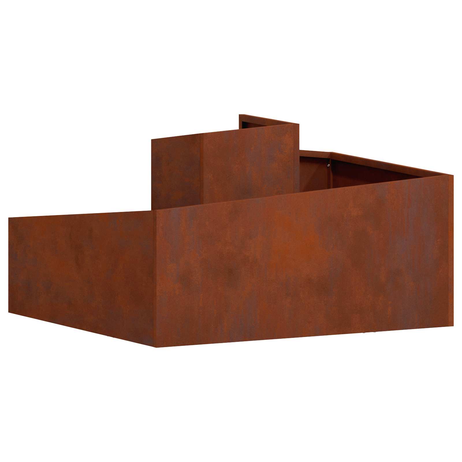 vidaXL Cache-pot de jardin Rouillé 80 x 80 x 50 cm Acier patiné - 8