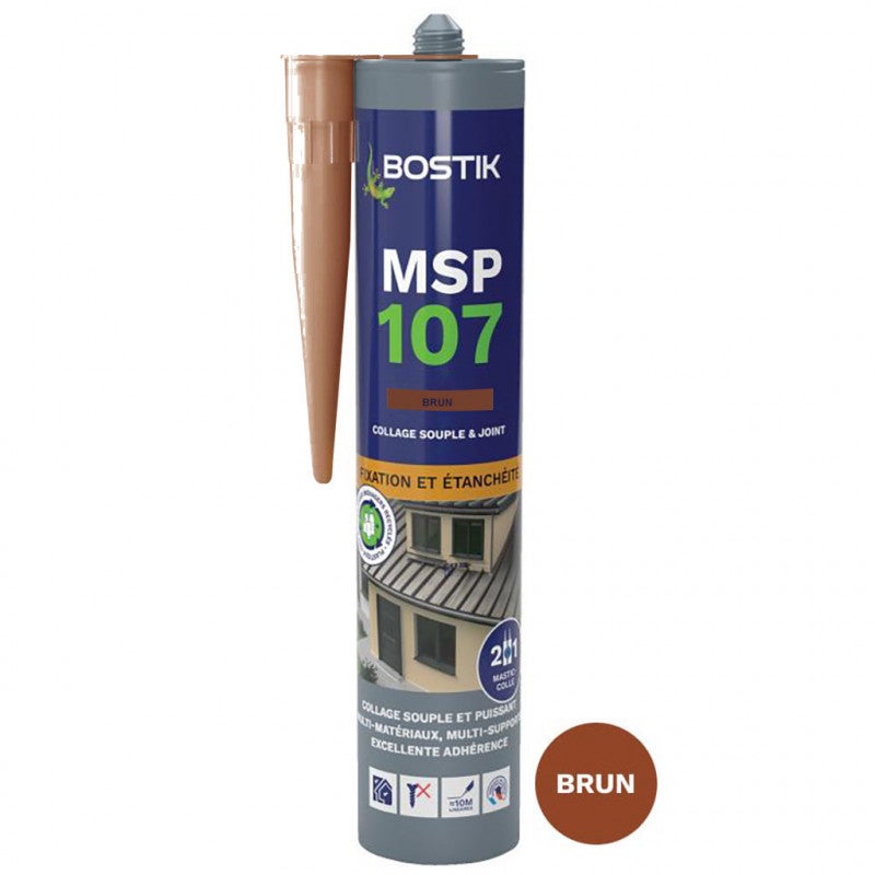 Mastic multi-usages colle et joint MSP 107 290ml (Blanc, Gris, Brun ou Noir) BOSTIK - 3