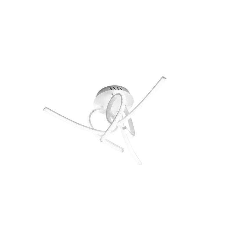 Nowoczesna lampa sufitowa LED Tosca, 45 W, 2500 lm, ciepłe światło 3000 K, satynowe białe aluminium, dyfuzor opalowy, IP20, artystyczny design