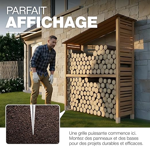 Ancrage au sol 96 x 96 x 750 mm galvanisé à chaud Lot de 4 douilles de fond d'impact, support de poteau de poteau de poteau de frappe GeZu Impex - 5