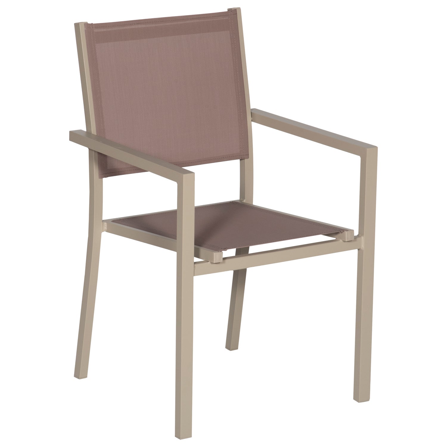 Salon de jardin 6 places taupe aluminium BERGAMO - 3