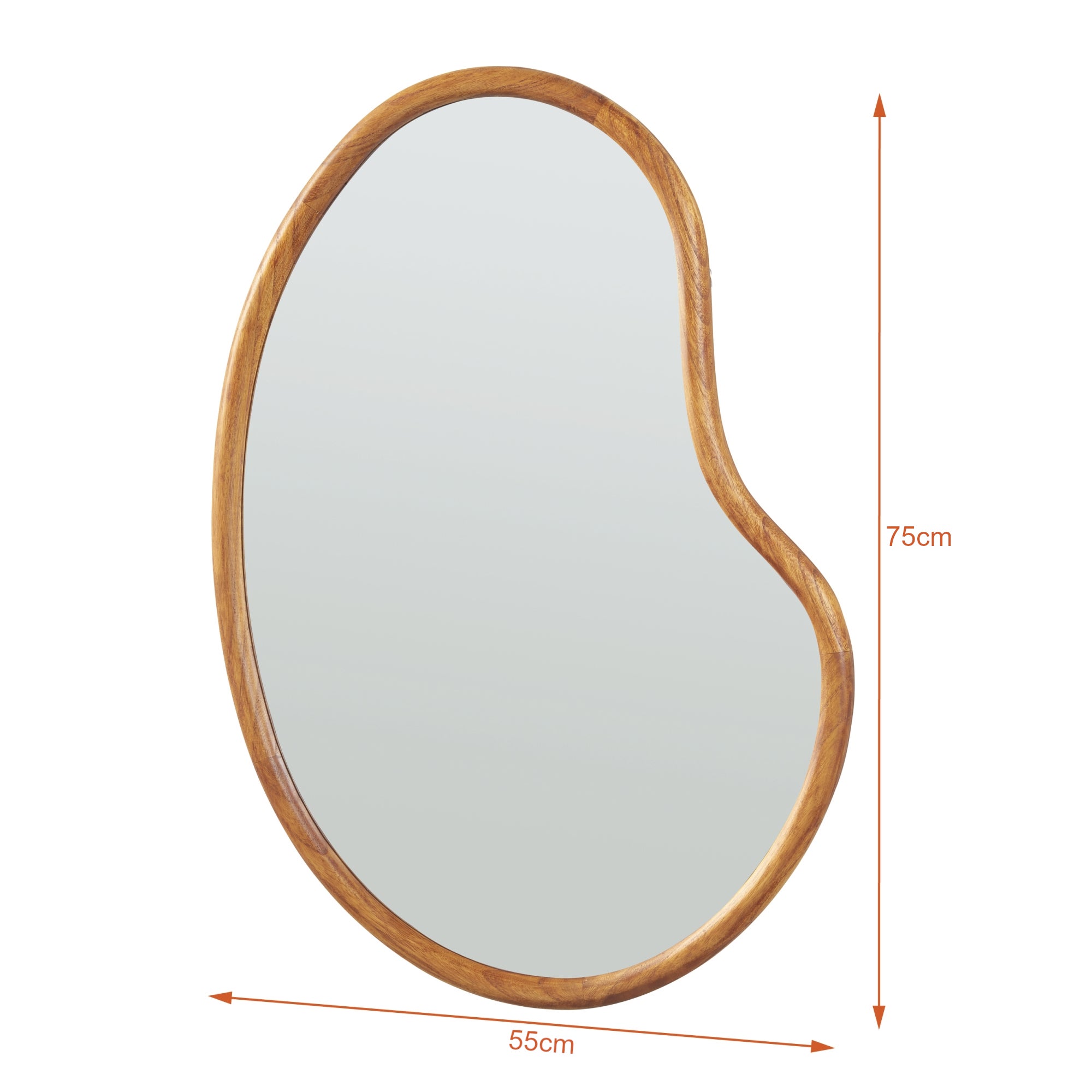 Miroir mural Jokioinen bois de paulownia MDF 75 x 55 cm effet chêne [en.casa] - 4