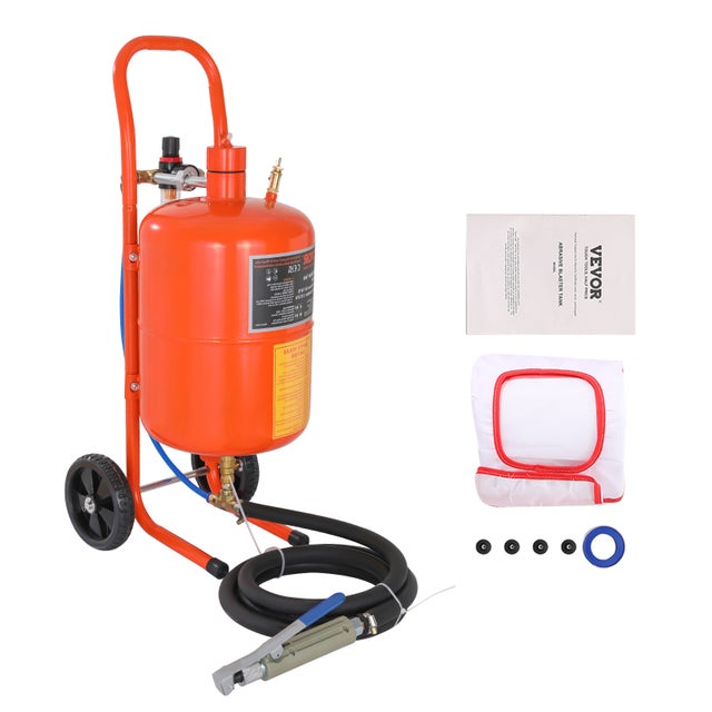 Mobilne urządzenie do piaskowania VEVOR 18,92 l System piaskowania 243,84 cm Wąż roboczy Piaskarka 60-110 PSI Ciśnienie robocze Idealny do usuwania rd