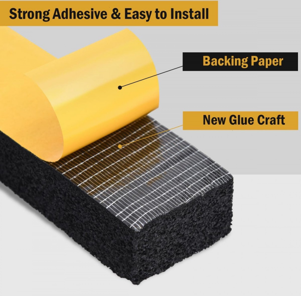 rollos de cinta adhesiva impermeable para puertas y ventanas - Cinta de espuma de alta densidad - 10 mm (ancho) x 6 mm (grosor) - 5 m de largo - 7