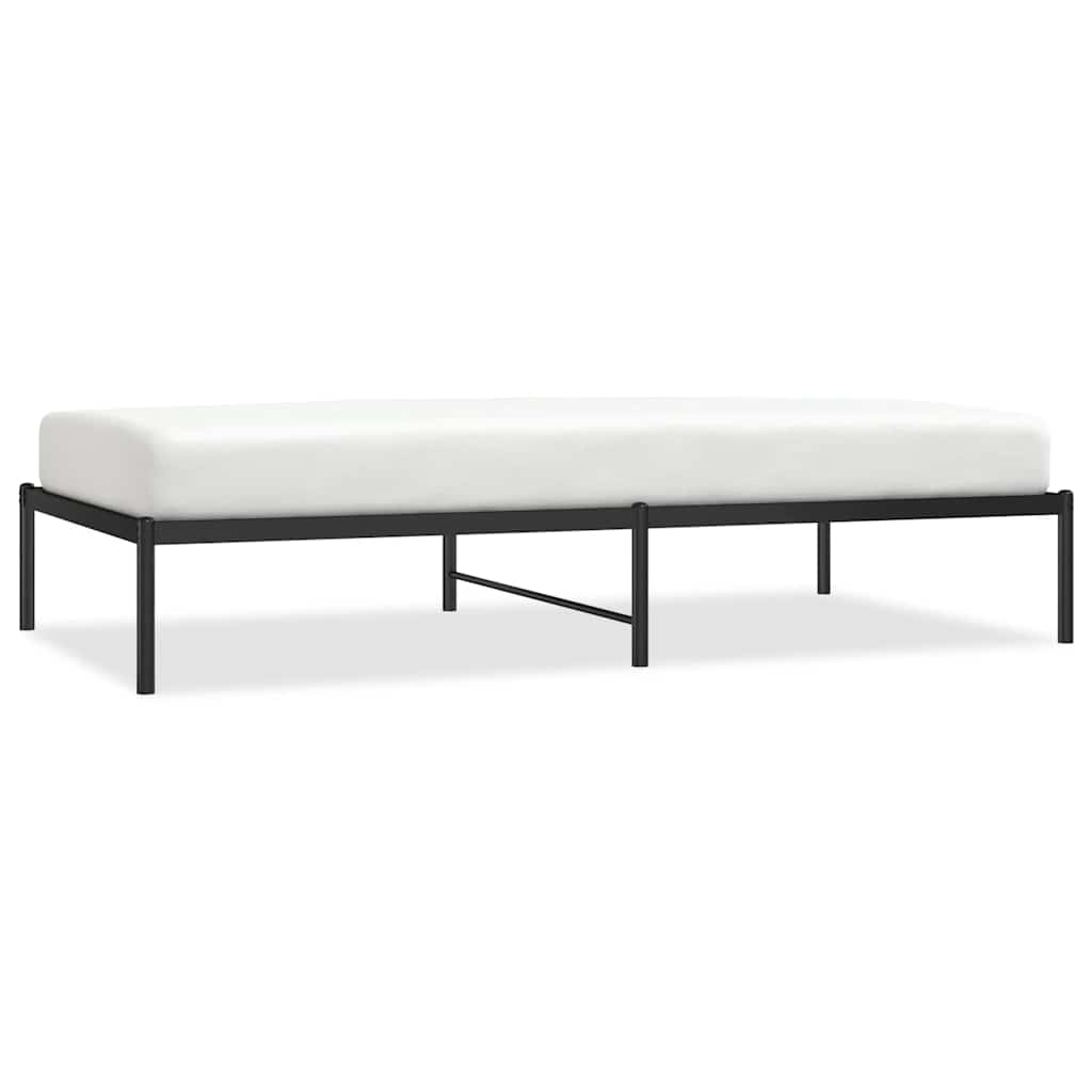 Łóżko Metalowe Czarne Rama Łóżka Ze Stelażem Do Sypialni Pokoju 100x190 cm