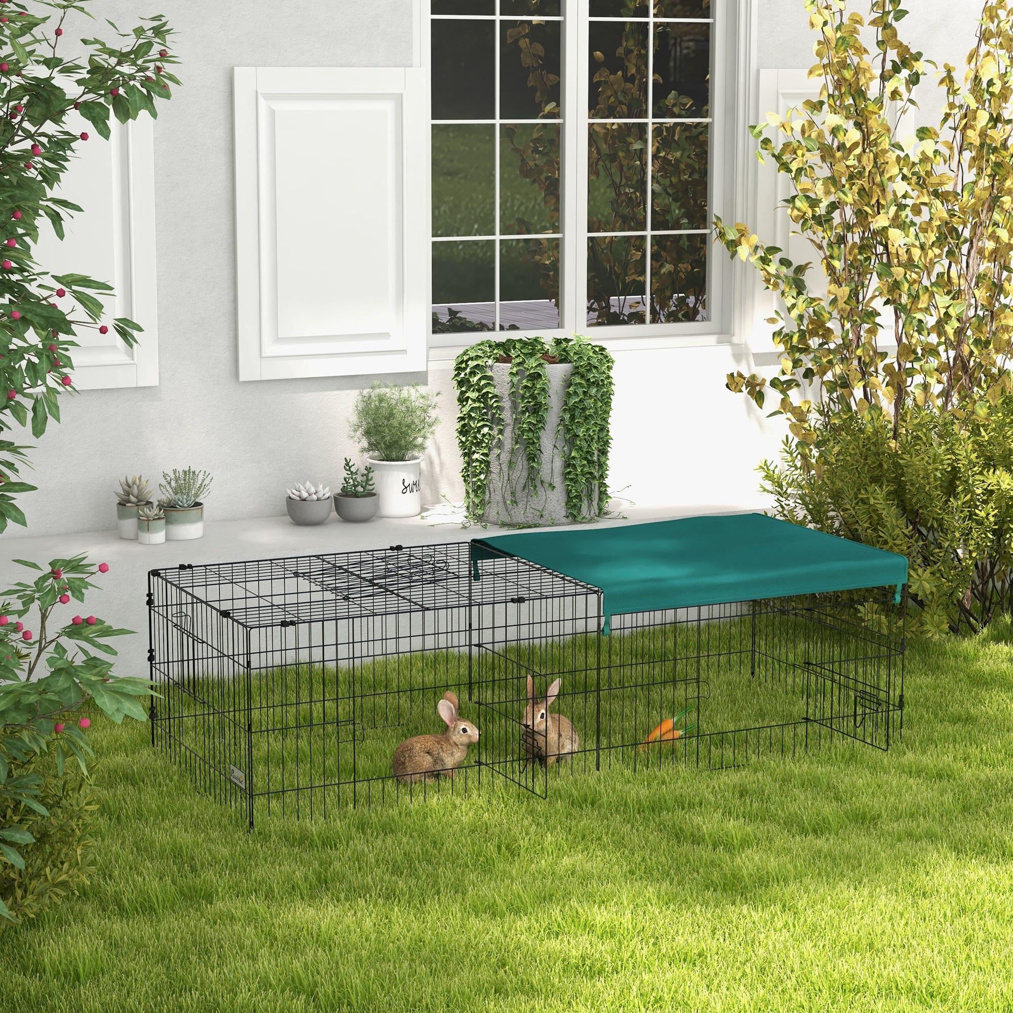 Liste Animaux Rongeurs Parc enclos modulable en acier avec bâche 185 x 75 x 50 cm pour lapins ...