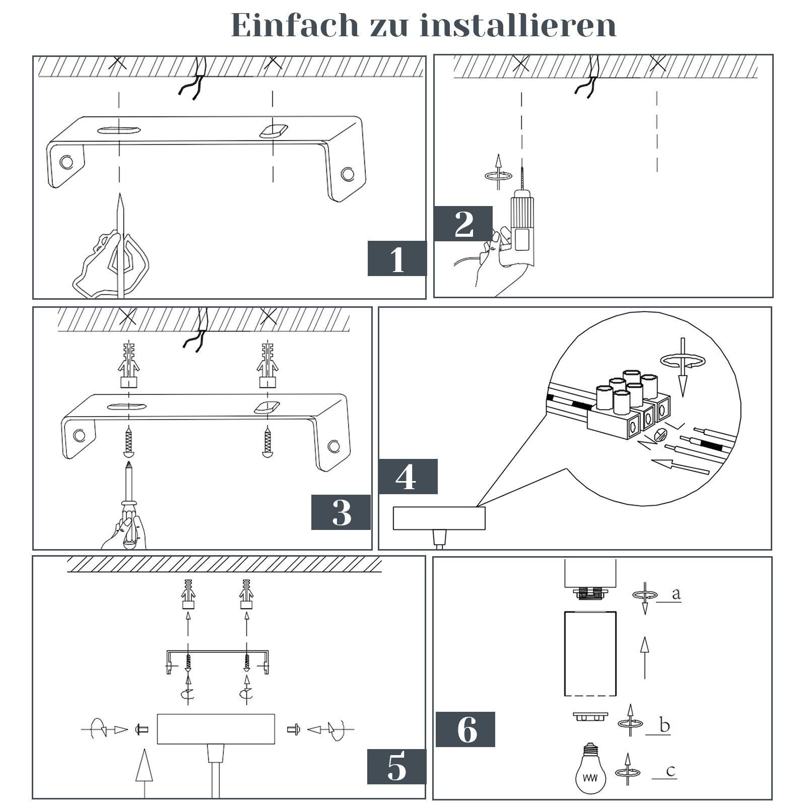 NETTLIFE Lampa wisząca czarna lampa wisząca E27 kuchnia czarne szkło metal 1 żarówka industrialna nowoczesna - 6