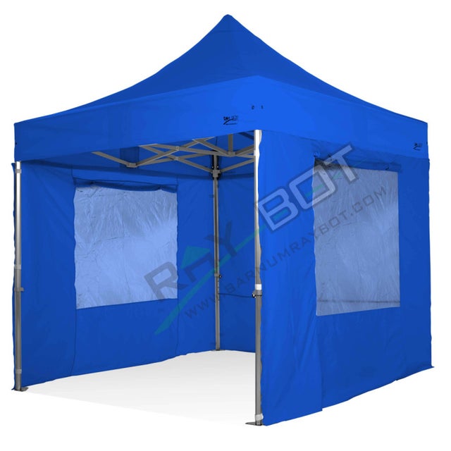Gazebo Pieghevole 3x3 RAY BOT Blu Professionale Con Laterali Finestre . Tessuto Impermeabile Da 350g/m in PVC. Gazebo Rapido