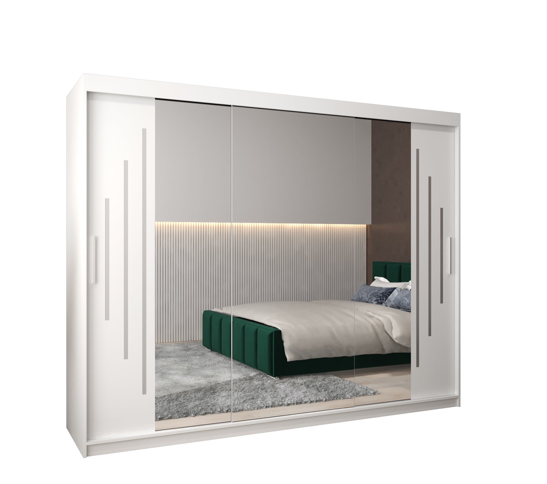 Szafa przesuwna garderoba York 2 250 x 62 x 200 cm Biały - Abiks Meble