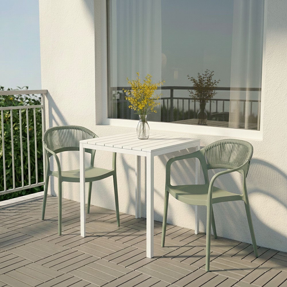 Lot de 4 Chaise de jardin sans coussin Jolanda en Polypropylène Vert - 2