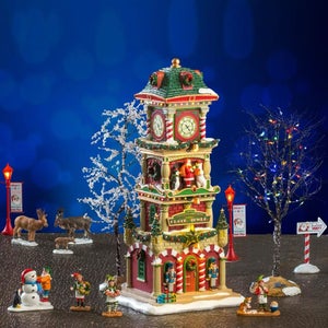 Village de Noël animé et lumineux Station de ski - Blanc