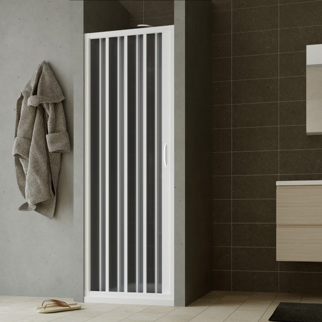Puerta de ducha plegable 80 CM de PVC mod. Giglio con apertura Lateral