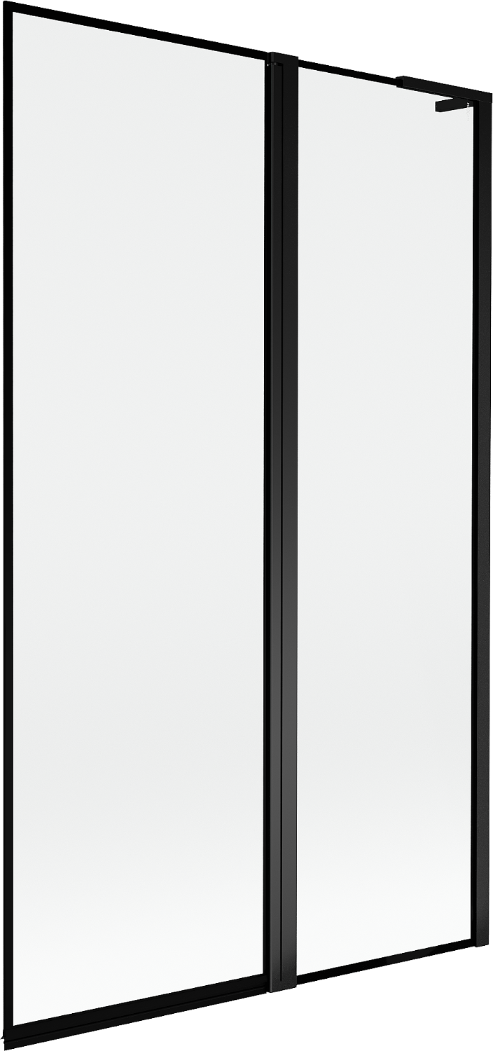 Mexen Mist L parawan nawannowy 2-skrzydłowy prawy 110 x 150 cm, czarna ramka, czarny - 8A9L-110-011-70-70-P