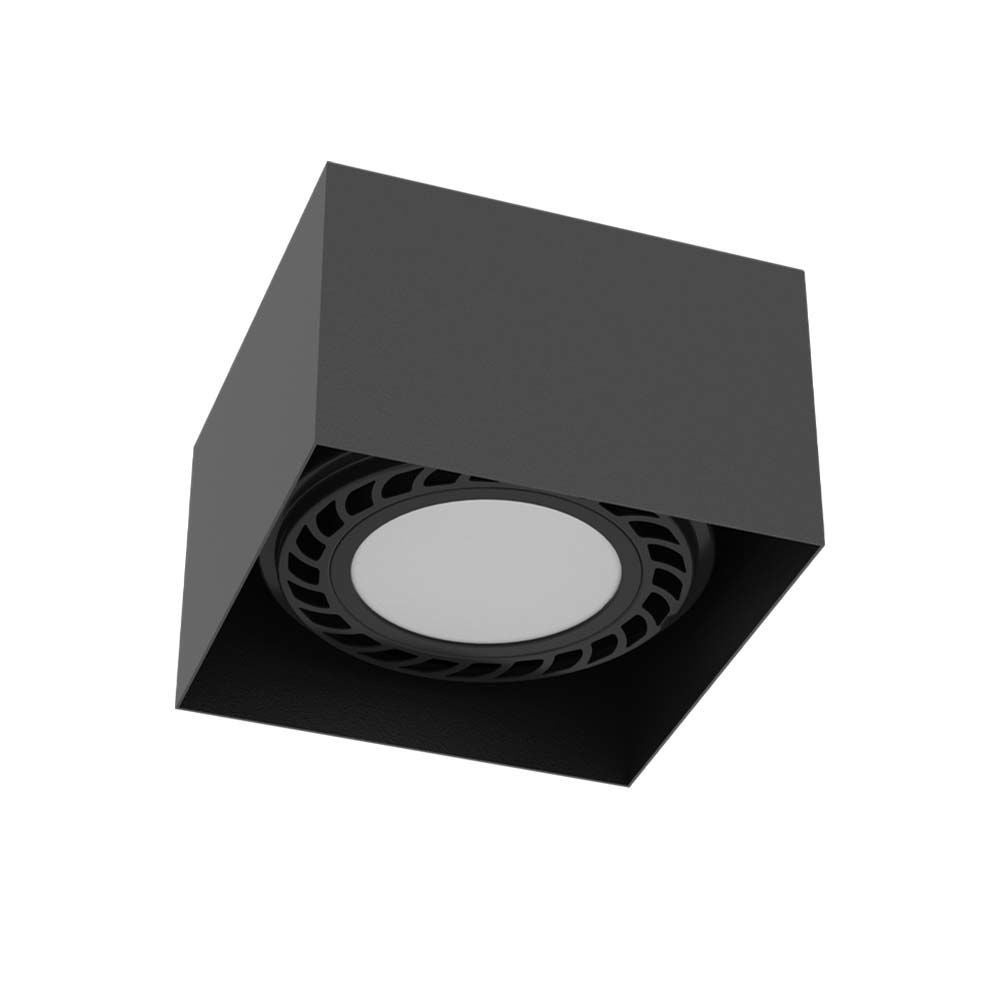 Reflektor sufitowy spot natynkowy Cage kwadratowy czarny 1xGU10x18W wym: 8,5 x 12,2 x 12,2 cm metal Brosline