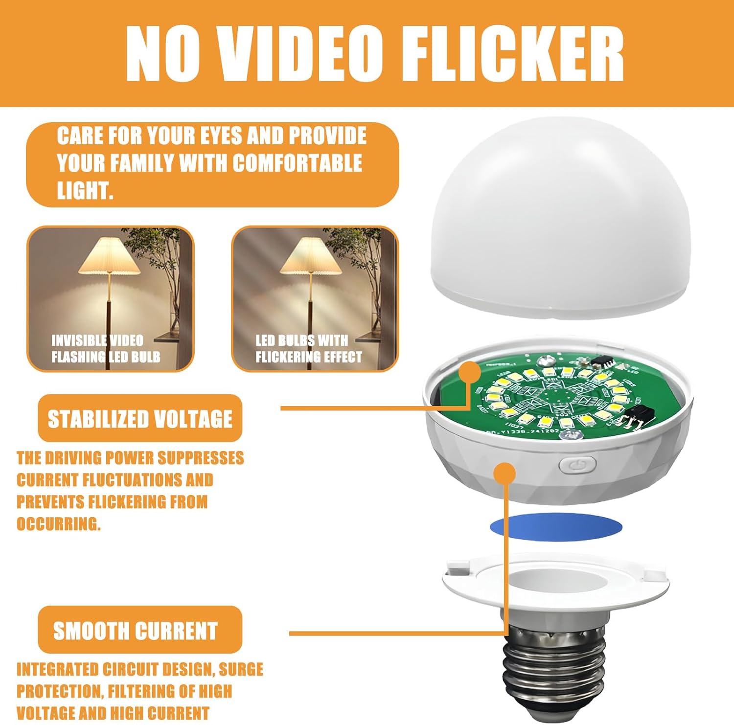 Ampoule rechargeable avec télécommande, culot E27, 3 couleurs dimmables, piles incluses, convient pour l'éclairage de secours, 2500 mAh. - 7