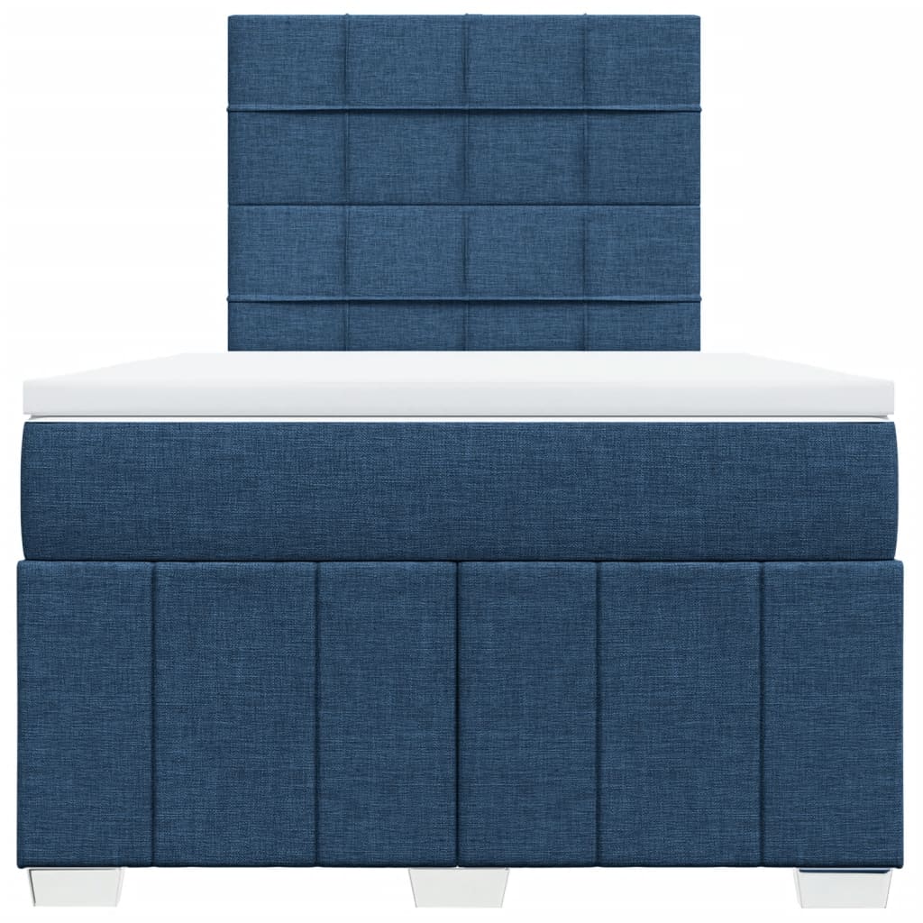 Maison Exclusive - Sommier à lattes de lit avec matelas Bleu 120x200 cm Tissu - 6