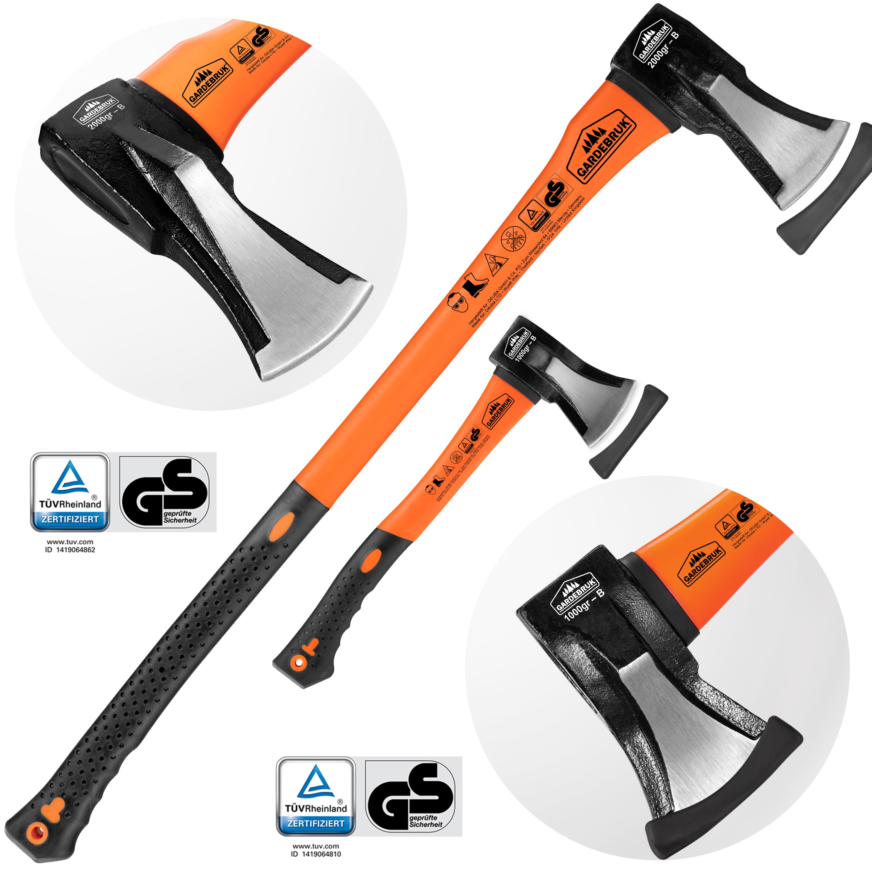 Kit de 2 haches - Hache de fente et hachette bricolage jardin maison - 2