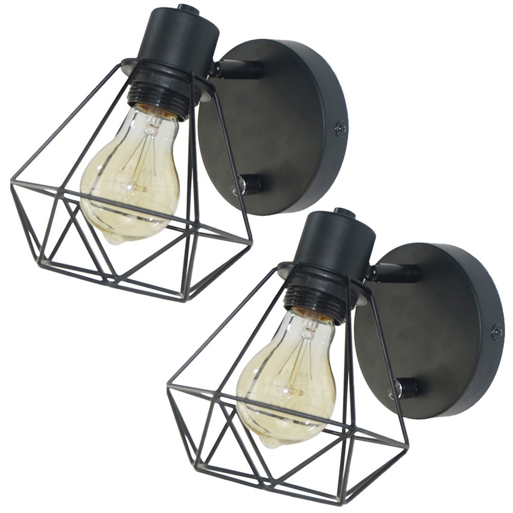 2 Applique Da Parete Vintage Comely - Lampade Regolabili E27 Design Gabbia - Foto 6