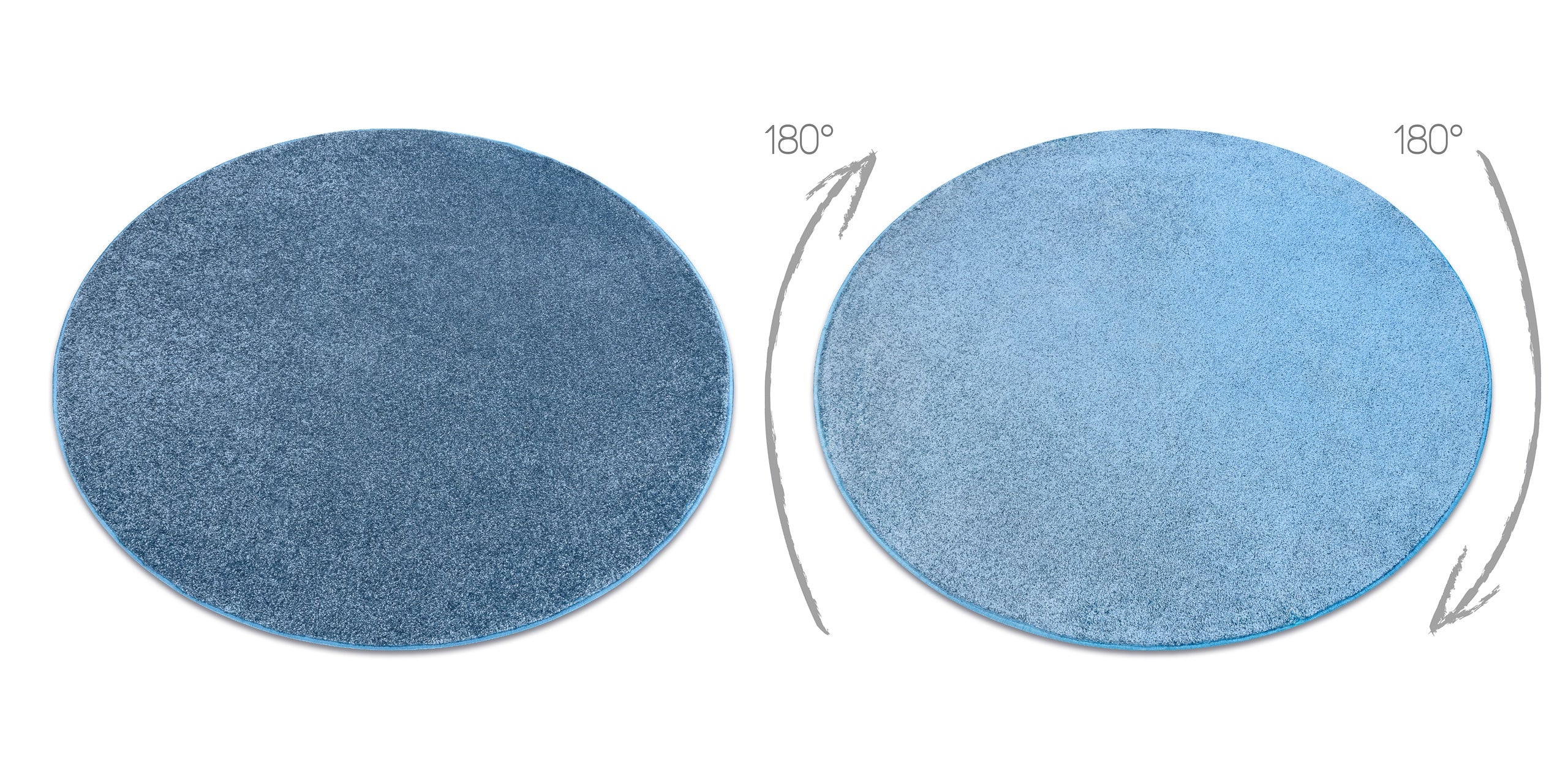 TAPIS cercle SANTA FE bleu 74 plaine couleur unie cercle 100 cm - 2