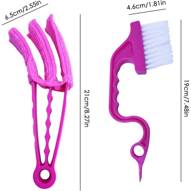 Lot de 9 Outils de Nettoyage pour Volets roulants, Lot de 3 brosses à plumeau avec 3 Manchons Amovibles en Microfibre et 3 brosses de Nettoyage - 4