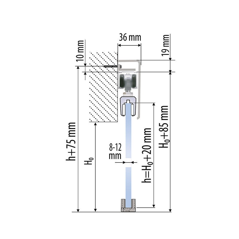 Kit de synchronisation pour 2 portes en verre pour SLID'UP 190 - 8