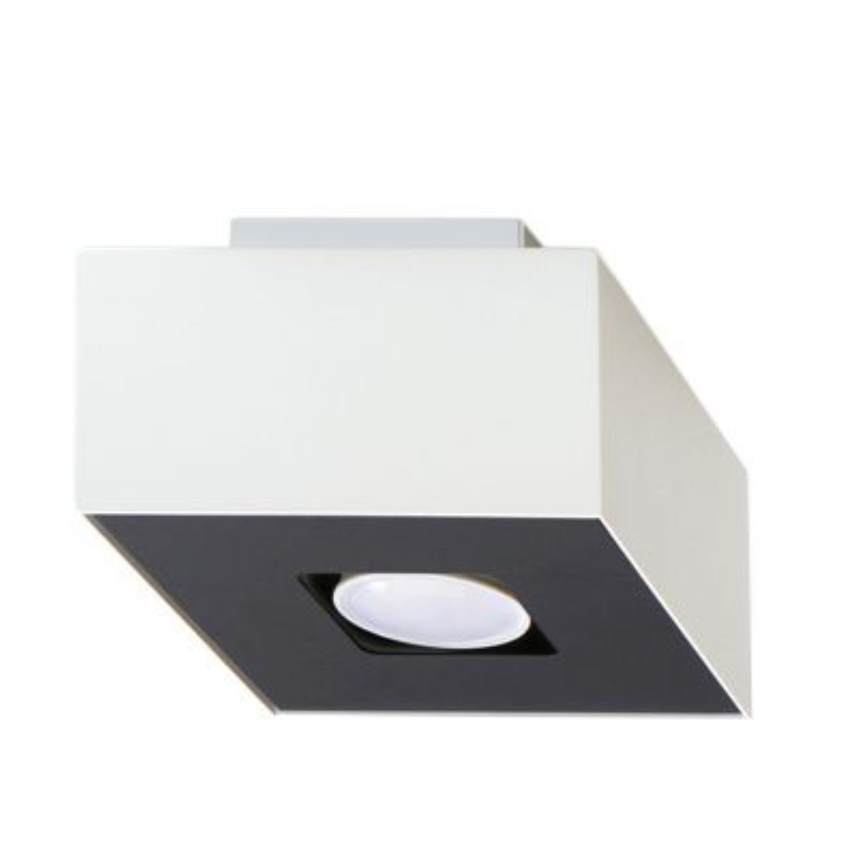 Reflektor sufitowy spot natynkowy Mono kwadratowy biało-czarny 1xGU10x40W wym: 14 x 14 cm metal Sollux Lighting