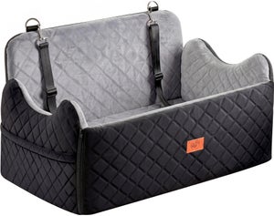 Siège Auto Rehausseur Pour Chien Moyen/Grand – GL GLENSLAVE Confort & Sécurité (Noir/Gris)