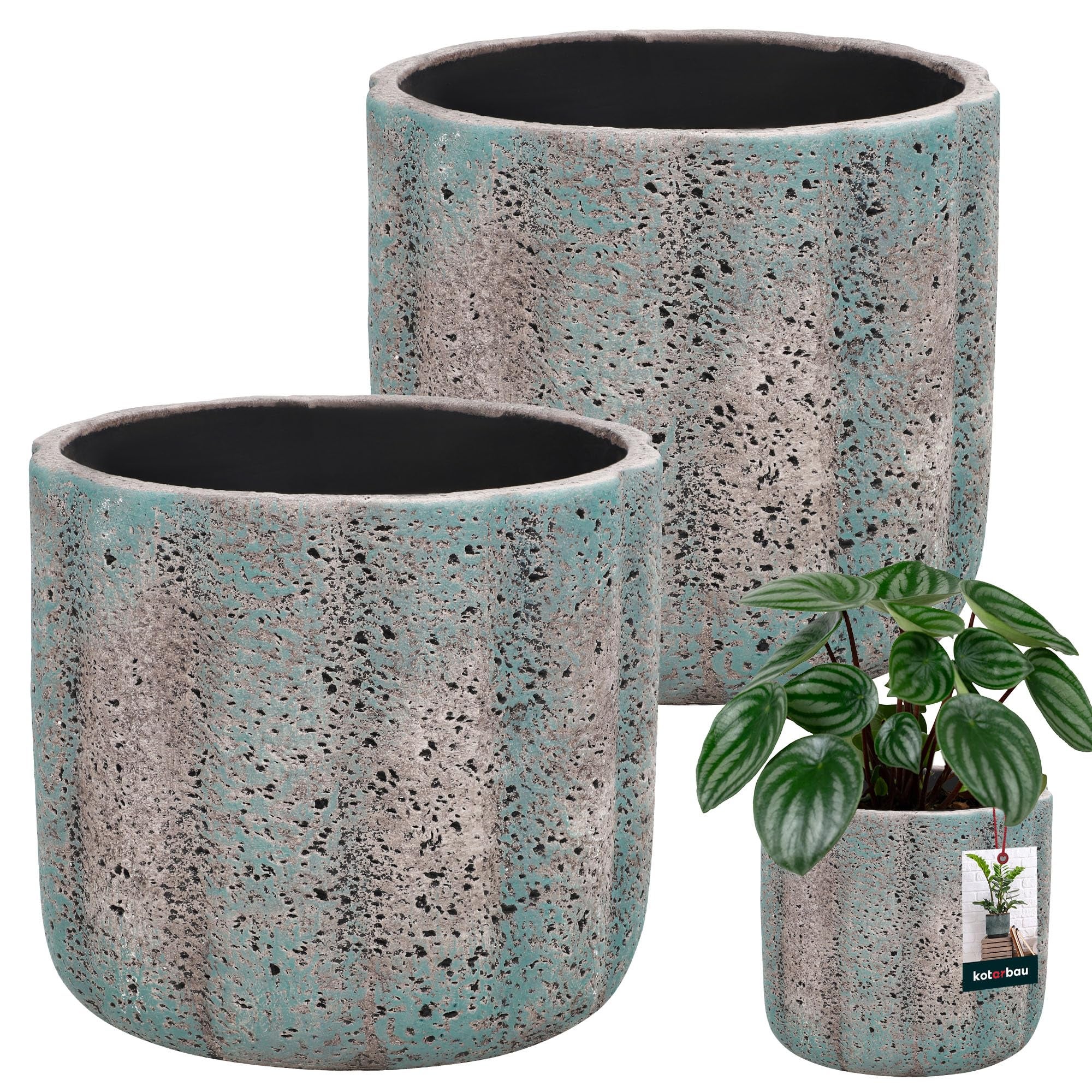 Doniczka ceramiczna cylinder na kwiaty rośliny 12 cm zestaw 2 szt. - KOTARBAU