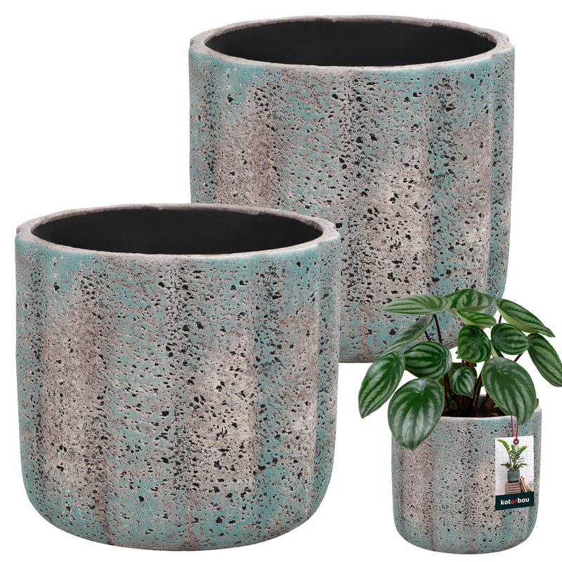Doniczka ceramiczna cylinder na kwiaty rośliny 12 cm zestaw 2 szt. - KOTARBAU