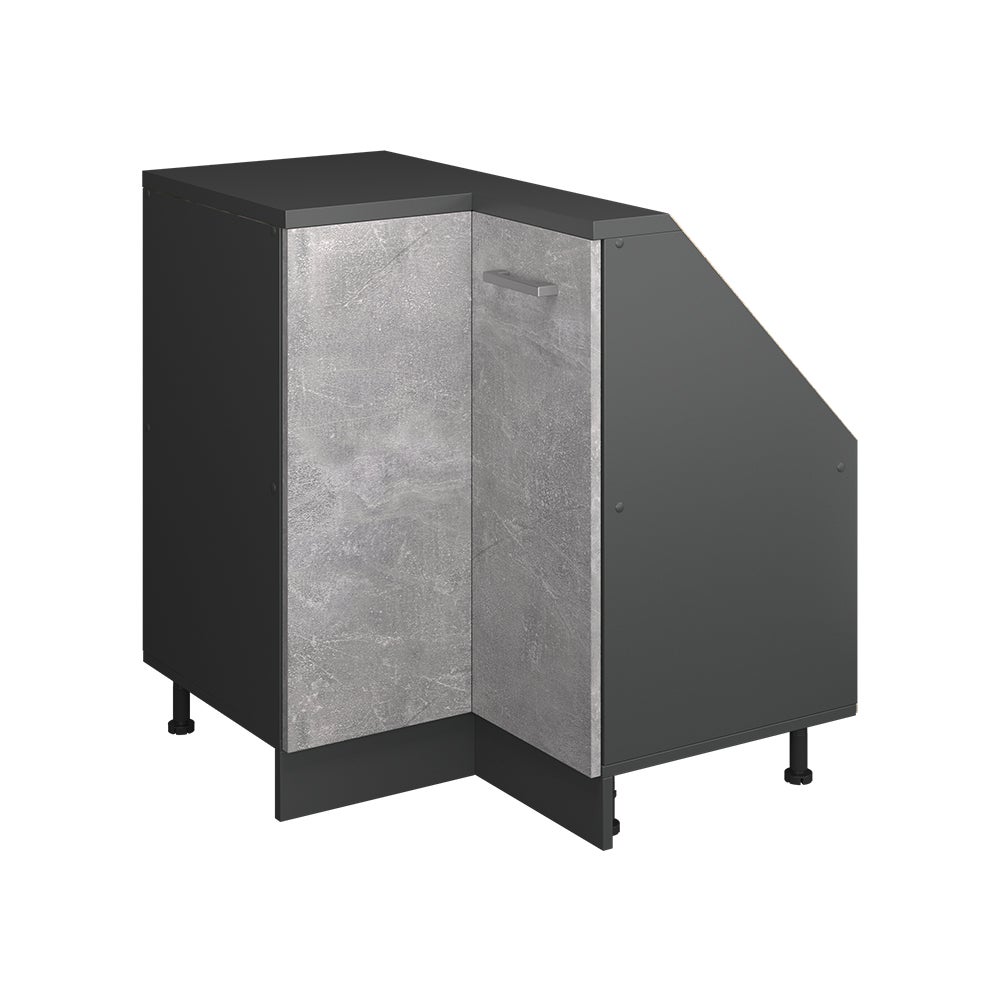 Vicco Narożna szafka kuchenna na dach skośny R-Line, Beton, 75.6 cm z 1 drzwiami