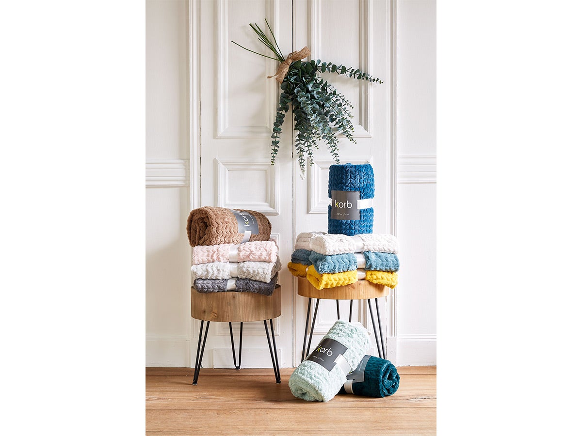 Plaid Chevron 130 x 170 cm Gris clair - Amadeus - 4