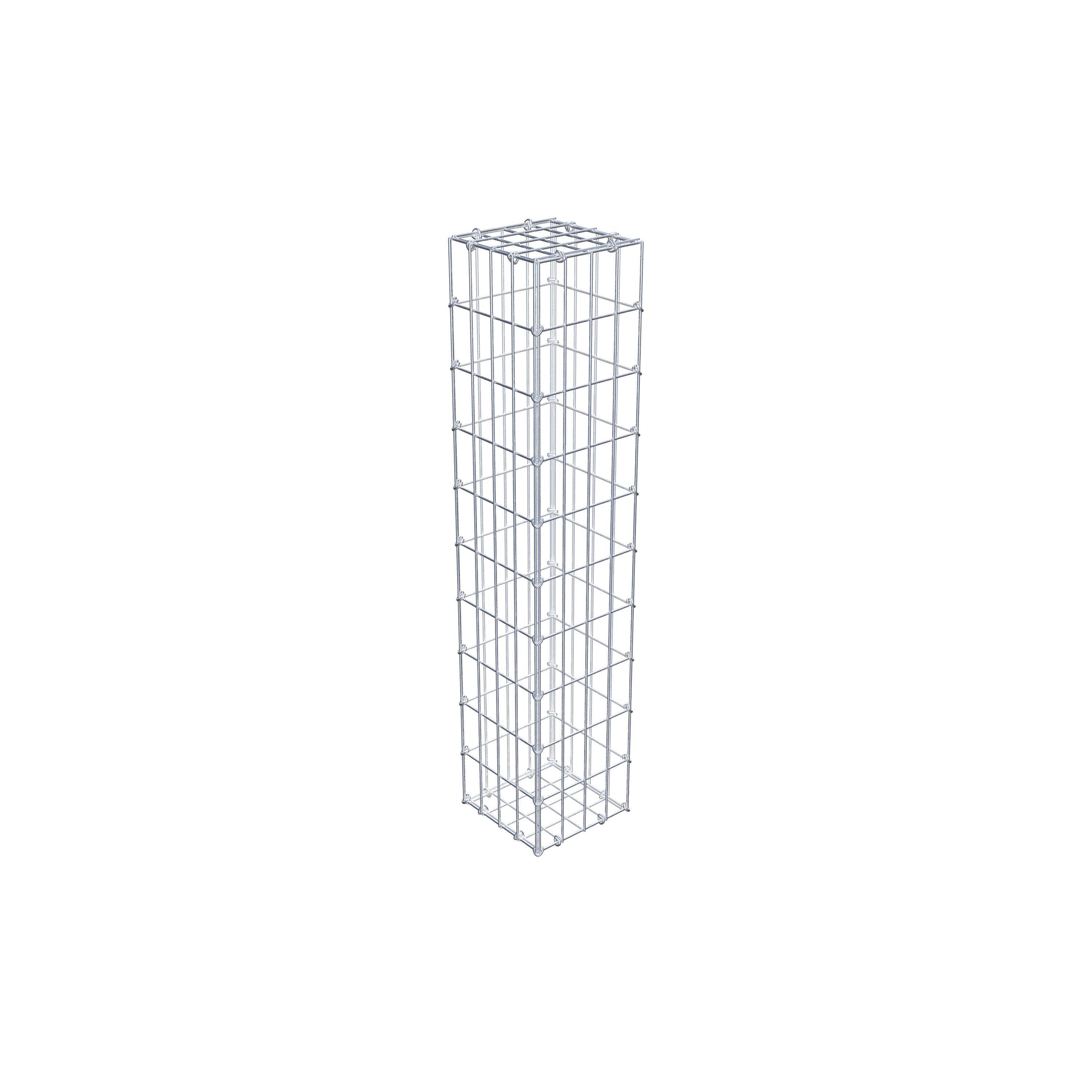 Gavión de acero galvanizado 100x20x20cm (LxAxP), malla 5 x 10cm, Anillo en C, jaula metálica para muro o jardín - 3
