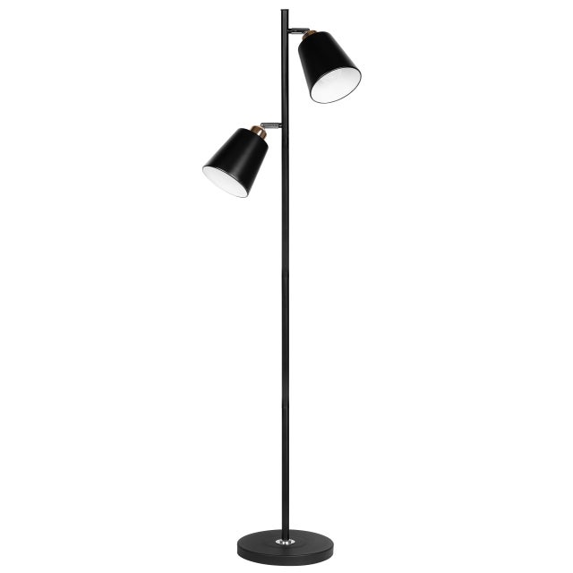 Lampa podłogowa stojąca 2x E27 LED Koko 140cm IP20 czarna złota MasterLED