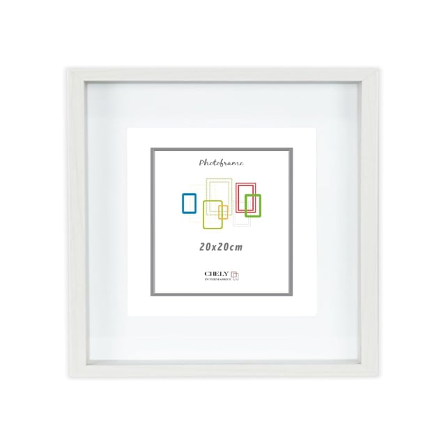 Marco De Foto Con Profundidad 15x15cm (Interior De Paspartú 10x10cm) (Marrón