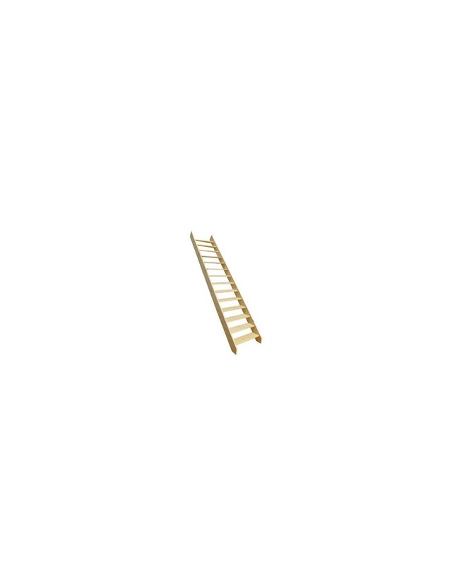 Escalier Droit En Sapin économique - Kit Recoupable- Sans Rampe Sans Contremarche H Sol Sol 285 Cm