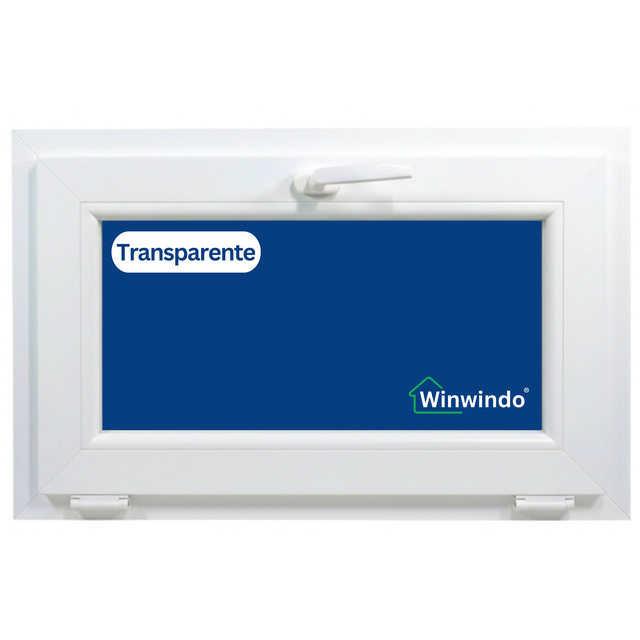 Janela PVC reforçado 50×100 cm branca basculante | Vidro transparente – Perfil Aluplast