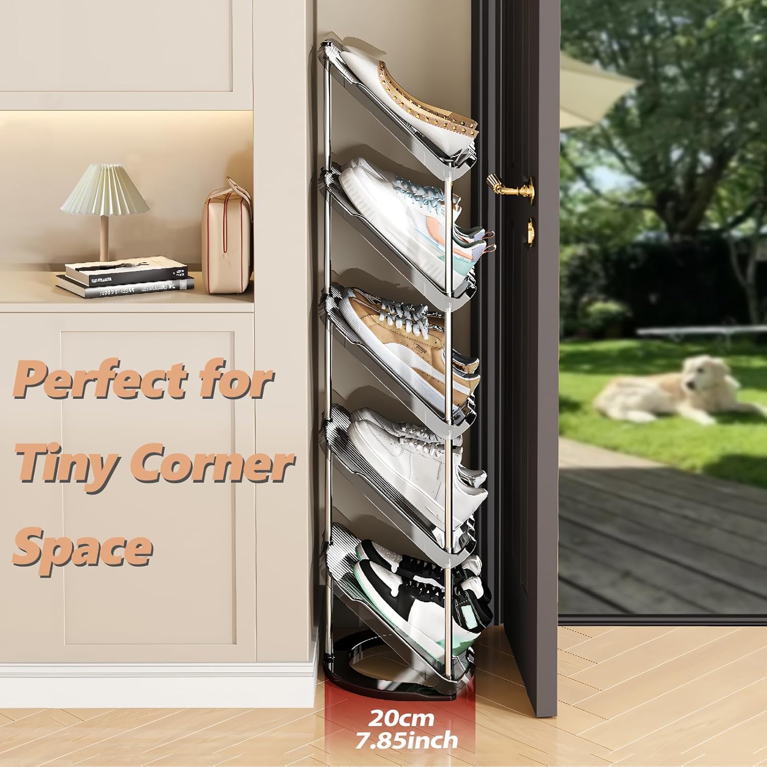 Scarpiera a 5 ripiani, scarpiera stretta salvaspazio, scarpiera per ingresso, organizer per scarpe, scarpiera - 4