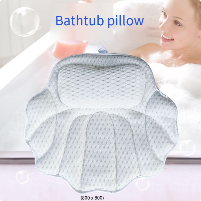 Ipetboom Oreiller De Bain Repose-Tête Avec Ventouses - Oreiller Souple Confortable Pour Baignoire Et Spa